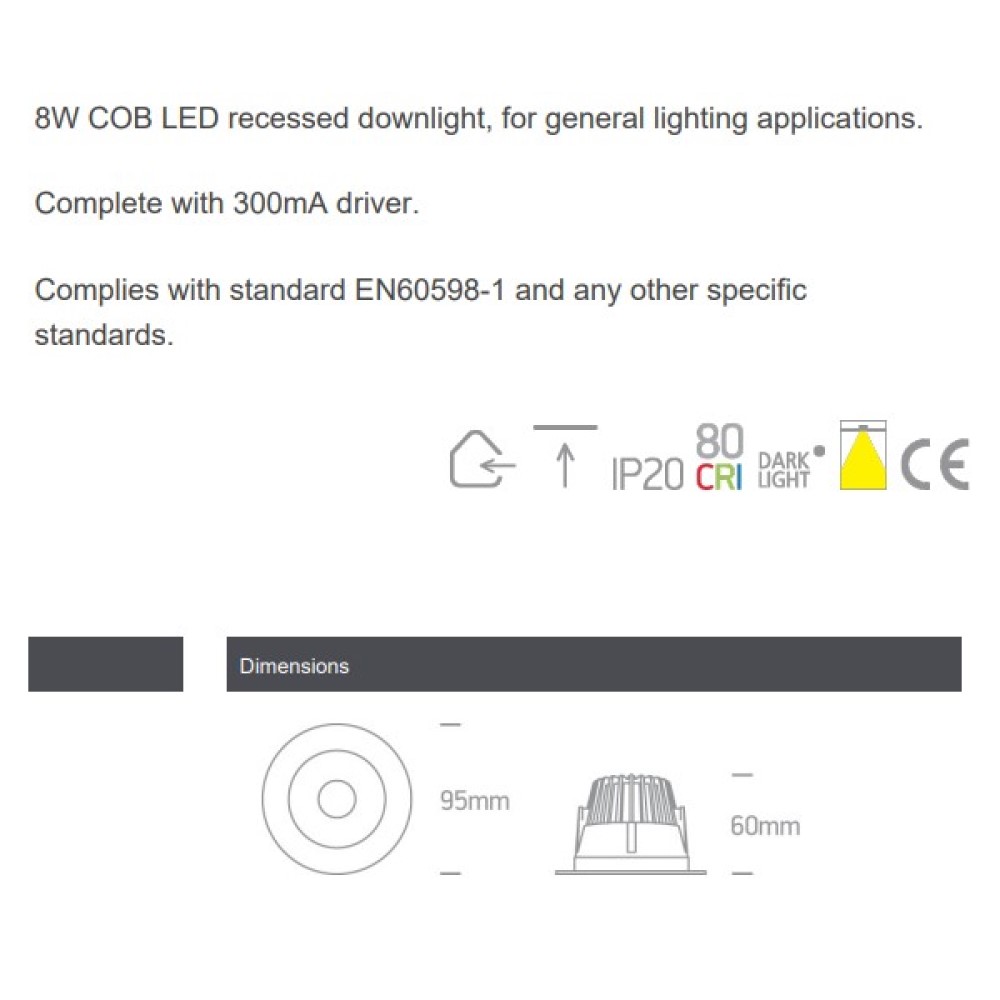 Onelight Dark Light Pro 8W 3000K • Light24 • 10108ed • Light24