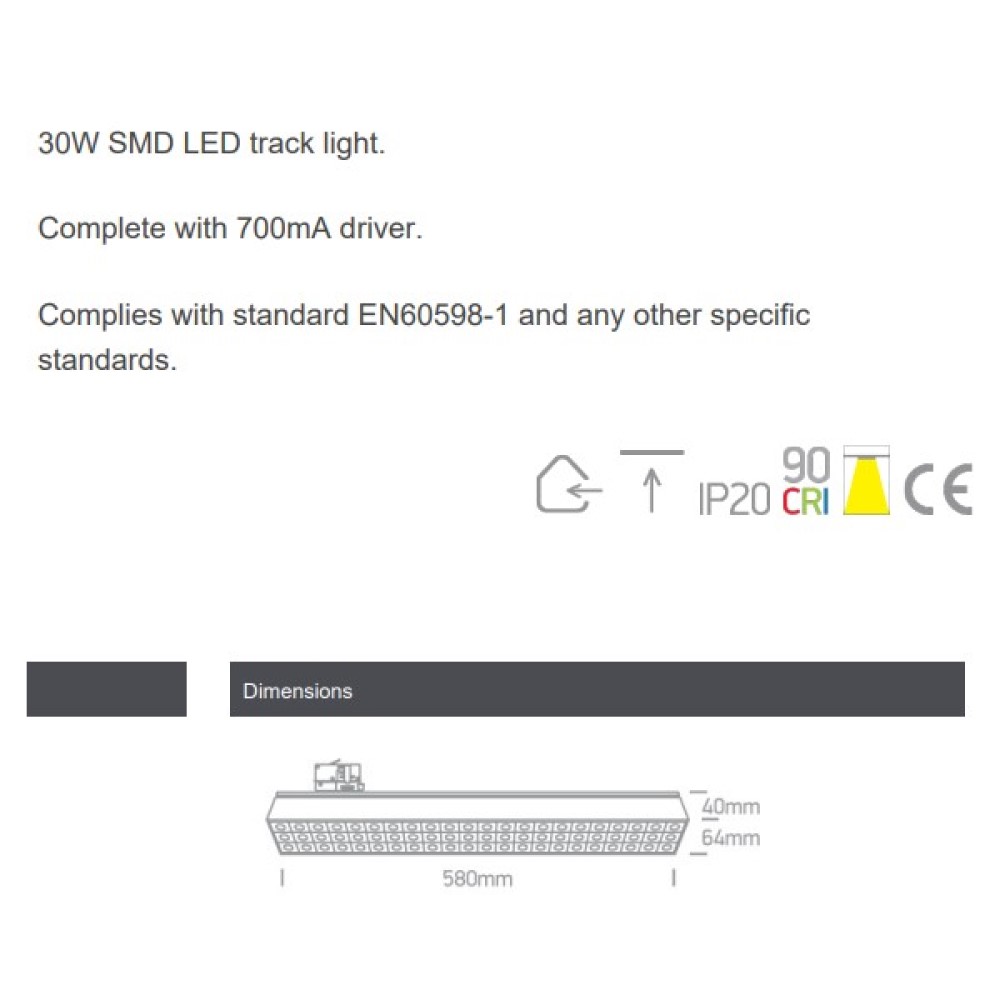 Onelight 3F Linear Track Light 30W 3000K/4000K • Light24 • 65170 • Light24